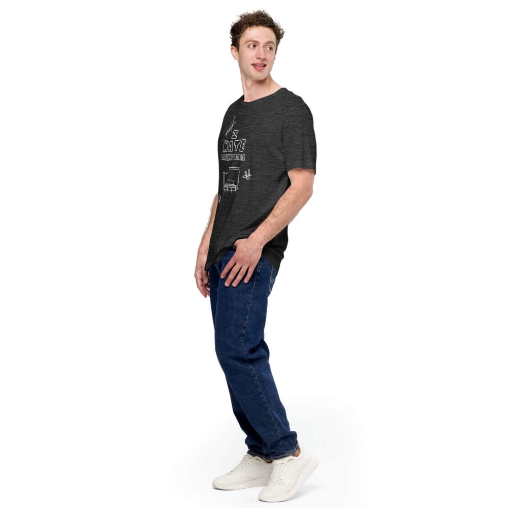 Woke Millennial Clothing Co unisex staple t shirt dark grey heather left front 6377cd58d9114