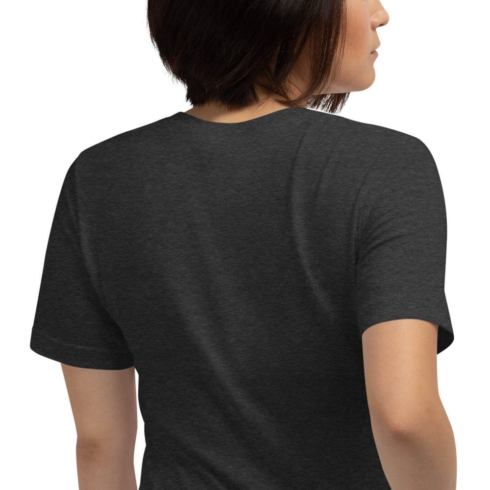 Woke Millennial Clothing Co unisex staple t shirt dark grey heather zoomed in 6380097211afa