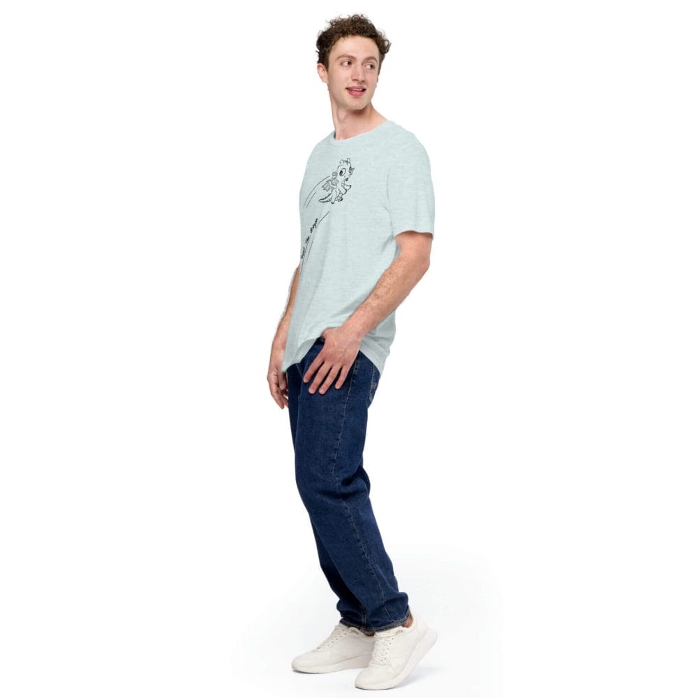 Woke Millennial Clothing Co unisex staple t shirt heather prism ice blue left front 63800c6898401