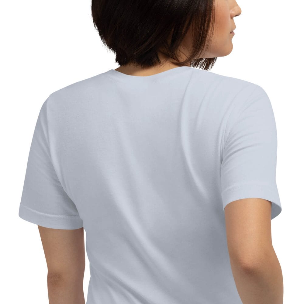 Woke Millennial Clothing Co unisex staple t shirt light blue zoomed in 63800d1d330dd