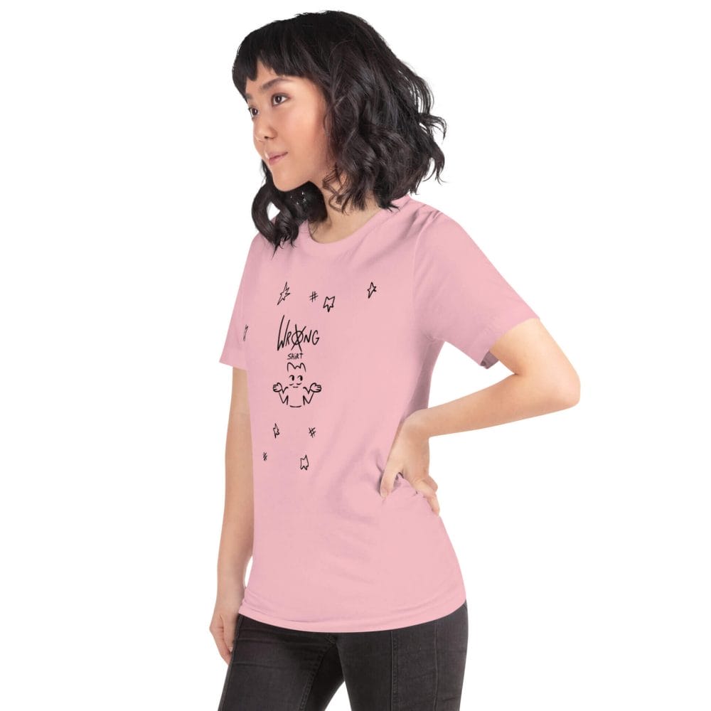 Woke Millennial Clothing Co unisex staple t shirt pink left front 63800ec1a234e