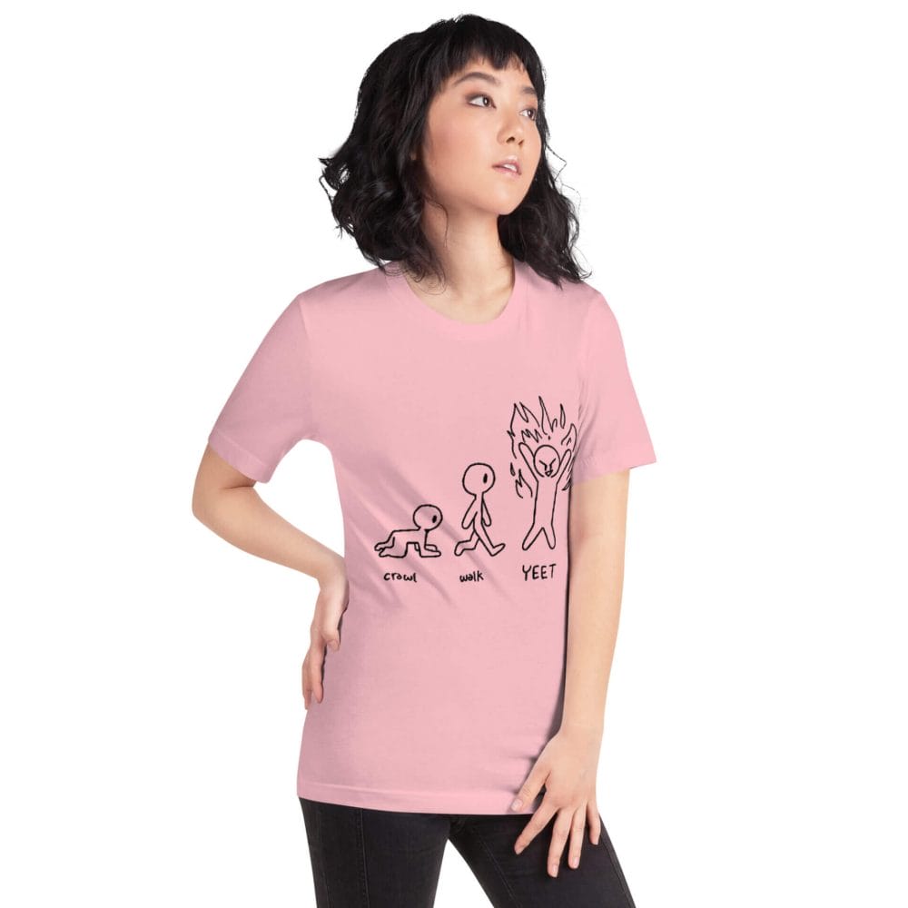 Woke Millennial Clothing Co unisex staple t shirt pink right front 638002c109d4b