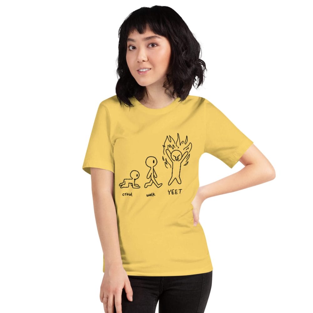 Woke Millennial Clothing Co unisex staple t shirt yellow front 638002c10e68d