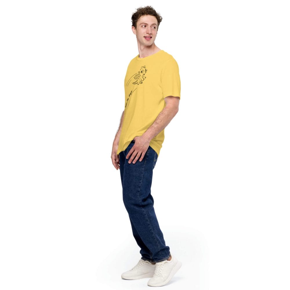 Woke Millennial Clothing Co unisex staple t shirt yellow left front 63800c688e962